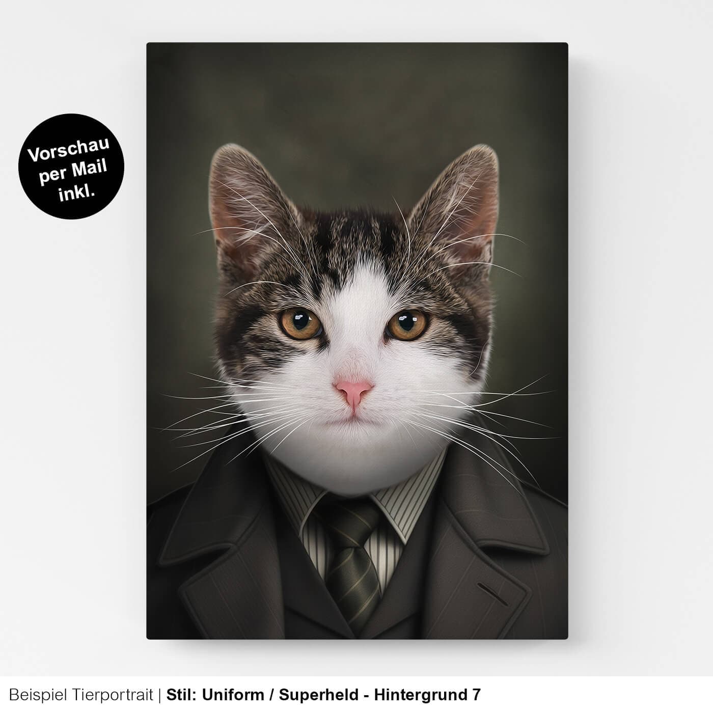 Katzenportrait Agent Leinwand